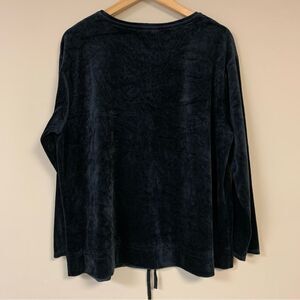 J JIll Pure Velvet Velour Shirt Women's 2X Black Pima Cotton Top Warm Cozy Soft